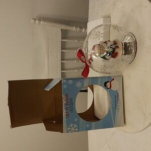 Let It Snow Old World  Santa Hand Blown Glass Christmas Ornament Two's Company